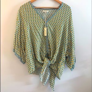 V Neck Kimono Style Top